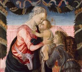 Vierge à l'Enfant soutenu par un ange (détail) (Sandro Botticelli) - Muzeo.com