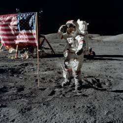13/12/1972 l'astronaute Gene Cernan lors de la mission lunaire d'Apollo 17. (anonymous) - Muzeo.com