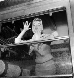 Brigitte Bardot in Train (Rue des Archives) - Muzeo.com