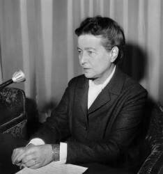 French Writer Simone De Beauvoir during Student Meeting in Paris December 10 (anonymous) - Muzeo.com