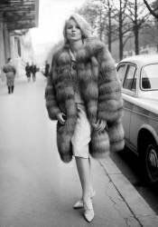 Carroll Baker, avec un manteau de fourrure (Rue des Archives) - Muzeo.com