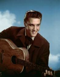 Portrait du comedien et chanteur americain Elvis Presley (1935-1977) dans le film 
