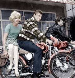 Sylvie Vartan et Johnny Hallyday sur le plateau de film Where Are You From (Rue des Archives) - Muzeo.com