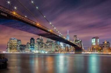 Brooklyn Bridge at Night (Michael Zheng) - Muzeo.com