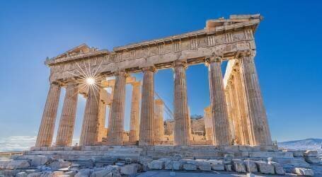 L'Acropole d'Athènes et Hélios (Soleil) (Michael Kalika) - Muzeo.com