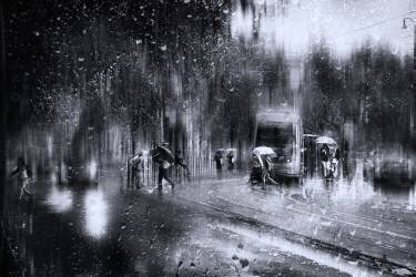 Viale Trastevere sous la pluie - Rome (Nicodemo Quaglia) - Muzeo.com