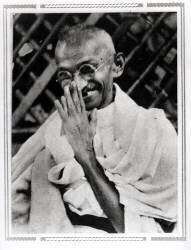The photograph shows Gandhi waving to his followers a few hours before he was taken prisoner (31st May 1930) (anonymous) - Muzeo.com