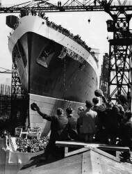 Lancement du paquebot Mauretania, Liverpool, 1938 (Keystone) - Muzeo.com