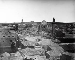Vue de l'Eglise du Saint-Sépulcre et du bassin d'Ezéchias, Jérusalem (Felice Beato) - Muzeo.com