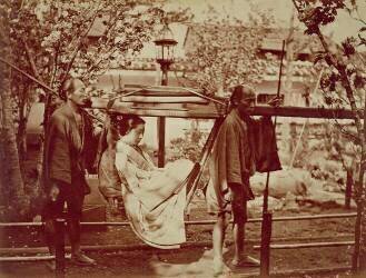 A Geisha being carried in a litter (anonymous) - Muzeo.com