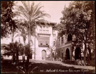 Ambassade de France au Caire, vue prise du jardin (Félix Bonfils) - Muzeo.com