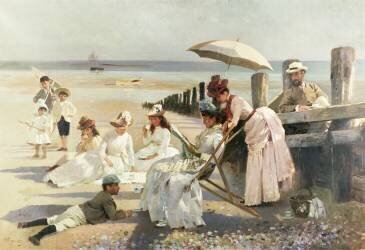 On the Shores of Bognor Regis - Portrait Group of the Harford Couple and their Children (Alexander Rossi) - Muzeo.com