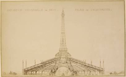 Photographie du projet dessiné du Palais de l'électricité pour l'Exposition universelle de 1900 (anonyme) - Muzeo.com