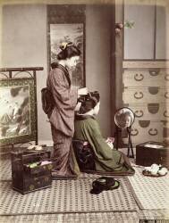 Hairdressing, Japan, c.1880 (Kusakabe Kimbei) - Muzeo.com
