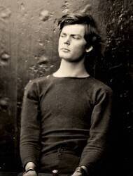 Lewis Powell in wrist irons aboard the USS Saugus (Alexander Gardner) - Muzeo.com