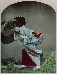 Young Japanese Girl in the Rain, c.1900 (anonymous) - Muzeo.com