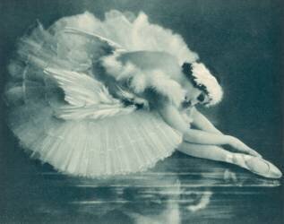 Anna Pavlova (1881-1931) Russian ballet dancer photographed here in Swan Lake in 1920 (anonymous) - Muzeo.com