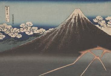 After 'Rainstorm Beneath the Summit' (Hokusai) - Muzeo.com