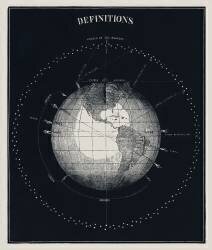Antique celestial astronomical chart of planet earth with a concept of definition of a planet (anonymous) - Muzeo.com