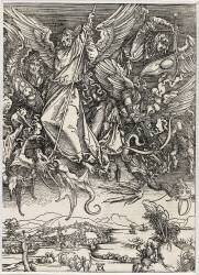 Apocalypse selon Saint Jean - Saint Michel terrassant le Dragon (Albrecht Dürer) - Muzeo.com
