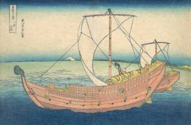 Boats At Sea off Kazusa (Hokusai) - Muzeo.com