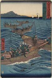 Bonito Fishing on the Ocean, Tosa Province, September 1855 (Hiroshige) - Muzeo.com