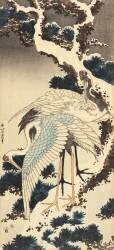 Cranes on a snowy tree (Hokusai) - Muzeo.com