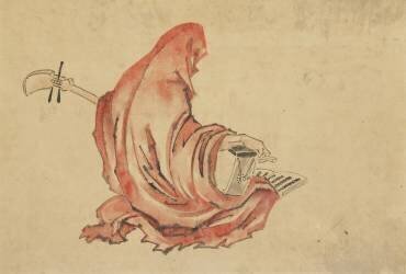 Daruma Playing a Shamisen (Hokusai) - Muzeo.com