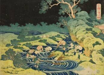 Fishing by Torch in Kai Province (Hokusai) - Muzeo.com
