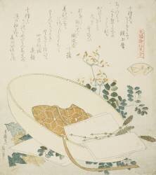 Freshly-Picked Flowers in a Travelers Hat (Hokusai) - Muzeo.com