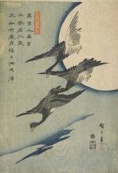 Geese against the Moon (Hiroshige) - Muzeo.com