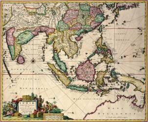 General map extending from India and Ceylon to northwestern Australia by way of southern Japan (Nicolaes Visscher) - Muzeo.com