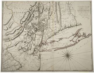 Map of Lower New York State and surrounding areas (John Montresor) - Muzeo.com