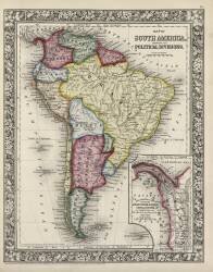 Map of South America showing its political divisions from Mitchell's new general atlas (Samuel Augustus Mitchell) - Muzeo.com