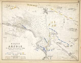 Map of the Battle of Arcole (Alexander Keith Johnston) - Muzeo.com