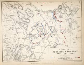 Map of the Battles of Turcoing & Tournay (Alexander Keith Johnston) - Muzeo.com