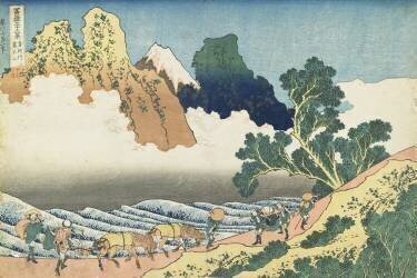 Minobu River and Mount Fuji seen from the Back (Hokusai) - Muzeo.com