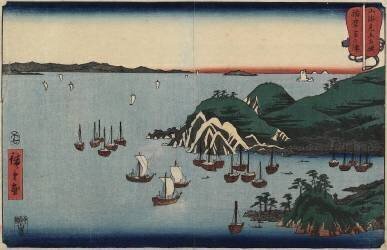 Muronotsu in Harima Province, July 1858 (Hiroshige) - Muzeo.com