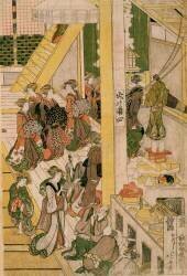 New Year's Days of the Teahouse Ogi-ya (Hokusai) - Muzeo.com