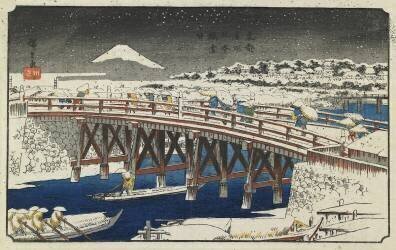 Nihonbashi Bridge in Snow (Hiroshige) - Muzeo.com