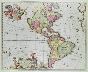 Novissima et Accuratissima Totius Americae Descriptio per N (Nicolaes Visscher) - Muzeo.com