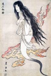 Onoe Matsusuke as the ghost of the murdered wife Oiwa (Utagawa Toyokuni) - Muzeo.com