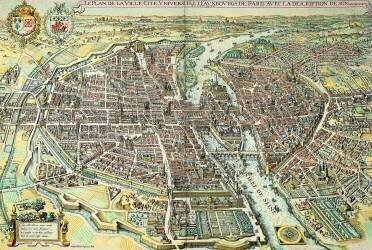 Plan of Paris in 1615 (Matthäus Merian) - Muzeo.com
