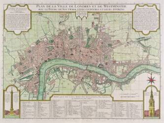 Plan of the Towns of London and Westminster (Guillaume Danet) - Muzeo.com