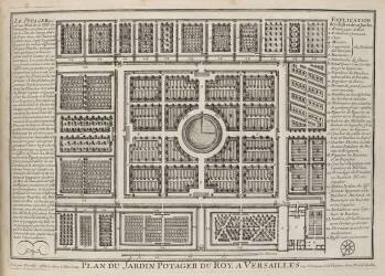 Planche 133: plan du Potager royal de Versailles (Famille des Perelle) - Muzeo.com