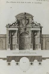 Planche 189 : Plan et élévation de la Grotte du jardin du palais du Luxembourg (Jacques-François Blondel) - Muzeo.com