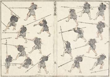 Practice of Long-handled Sword (Hokusai) - Muzeo.com