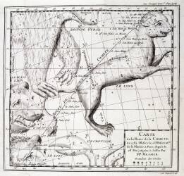 Route map of the comet 1762 and sky chart, observed by Messier (anonymous) - Muzeo.com