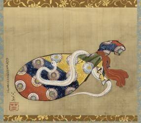 The Lute and White Snake of Benten (Hokusai) - Muzeo.com