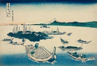 Tsukudajima in Musashi Province (Hokusai) - Muzeo.com